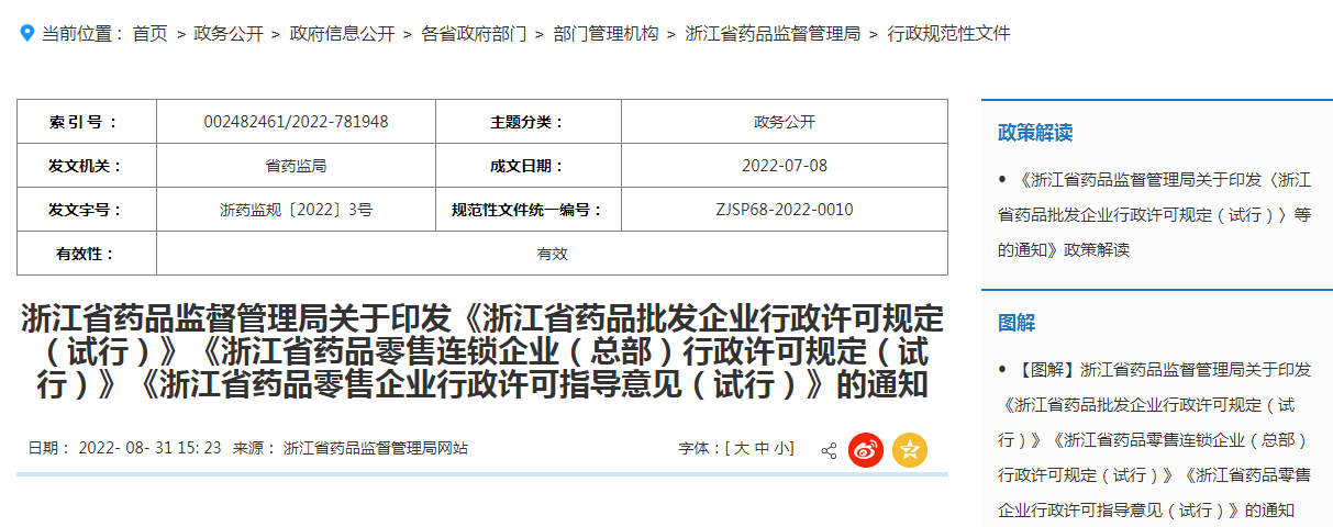 浙江省藥品批發(fā)企業(yè)行政許可規(guī)定（試行）