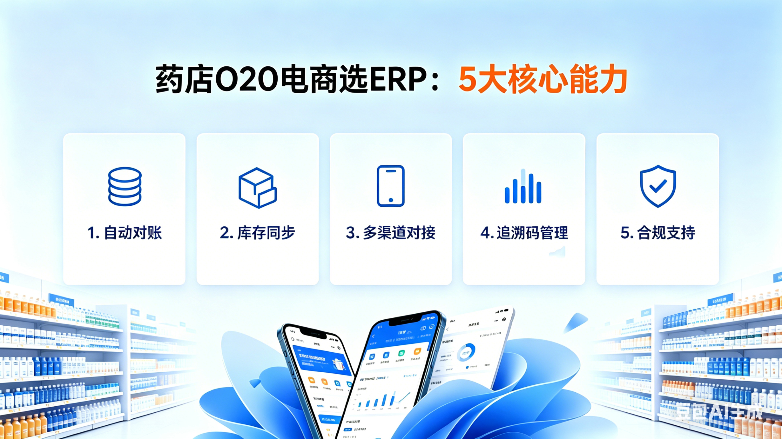 藥店做O2O電商，選電商ERP，這5個(gè)關(guān)鍵能力才是核心